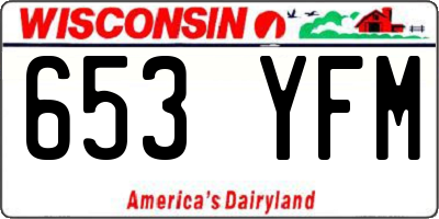 WI license plate 653YFM
