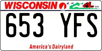 WI license plate 653YFS