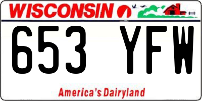 WI license plate 653YFW