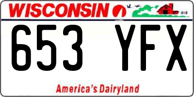 WI license plate 653YFX