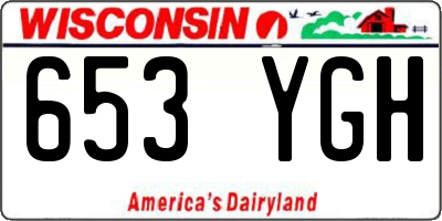 WI license plate 653YGH