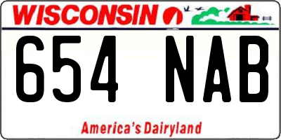 WI license plate 654NAB