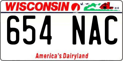 WI license plate 654NAC