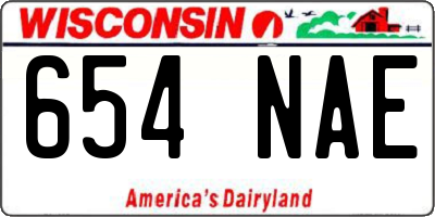 WI license plate 654NAE