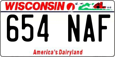 WI license plate 654NAF