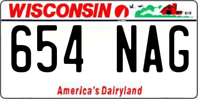 WI license plate 654NAG