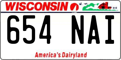 WI license plate 654NAI