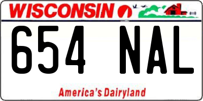 WI license plate 654NAL