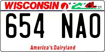 WI license plate 654NAO