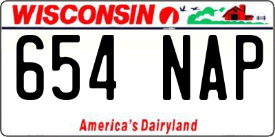 WI license plate 654NAP