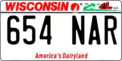 WI license plate 654NAR