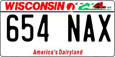 WI license plate 654NAX