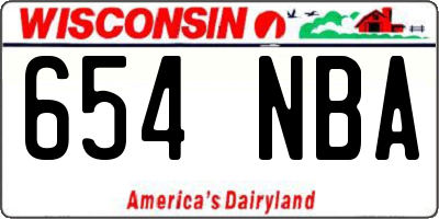 WI license plate 654NBA