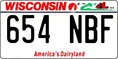 WI license plate 654NBF