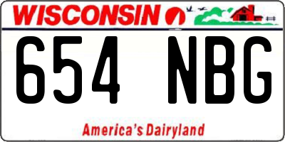 WI license plate 654NBG