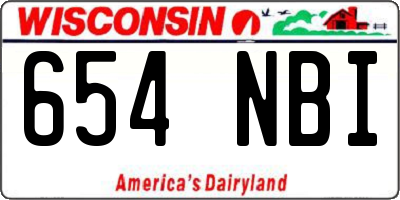 WI license plate 654NBI