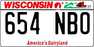 WI license plate 654NBO