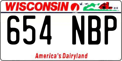 WI license plate 654NBP