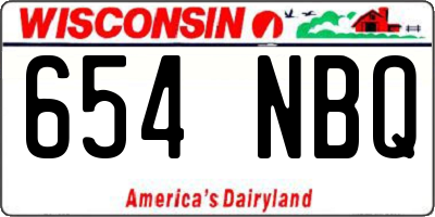 WI license plate 654NBQ