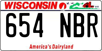 WI license plate 654NBR