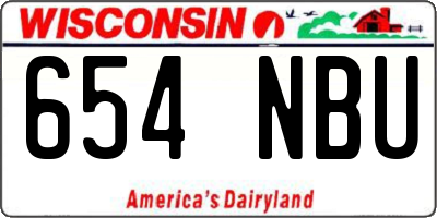 WI license plate 654NBU