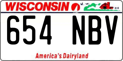 WI license plate 654NBV