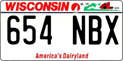 WI license plate 654NBX