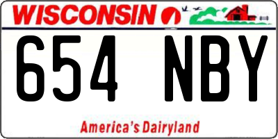 WI license plate 654NBY