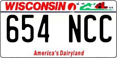WI license plate 654NCC