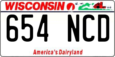 WI license plate 654NCD