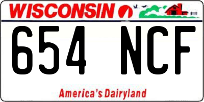 WI license plate 654NCF