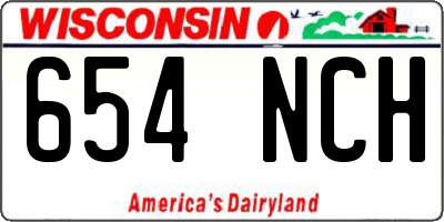 WI license plate 654NCH