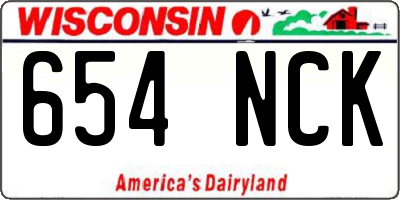 WI license plate 654NCK