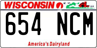 WI license plate 654NCM
