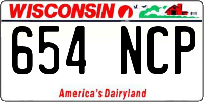 WI license plate 654NCP