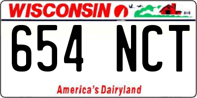 WI license plate 654NCT