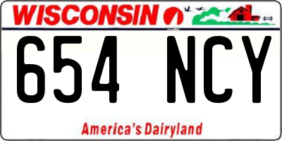 WI license plate 654NCY