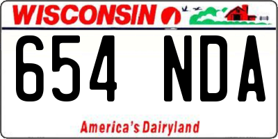 WI license plate 654NDA