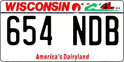 WI license plate 654NDB