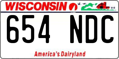 WI license plate 654NDC