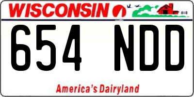 WI license plate 654NDD