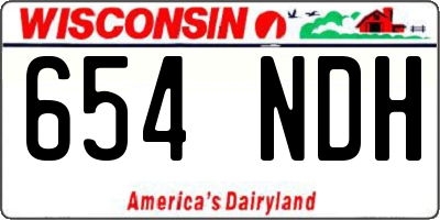 WI license plate 654NDH