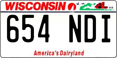 WI license plate 654NDI