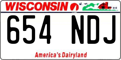 WI license plate 654NDJ