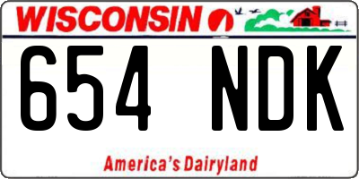 WI license plate 654NDK