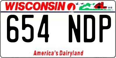 WI license plate 654NDP