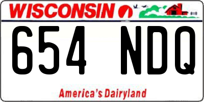 WI license plate 654NDQ