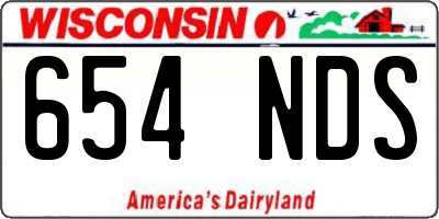 WI license plate 654NDS