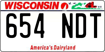 WI license plate 654NDT