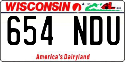 WI license plate 654NDU